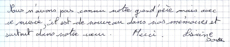 Mots laissés par les visiteurs du Mémorial de Dormans 7